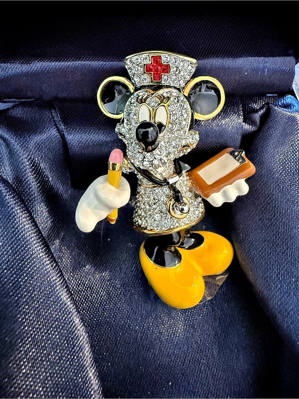 Arribas Crystal Minnie Mouse in Yellow & Black New